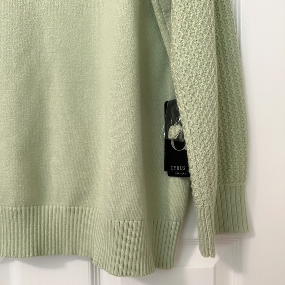 Cyrus Women's Light Green Crew Neck Sweater - Picture 7 of 8